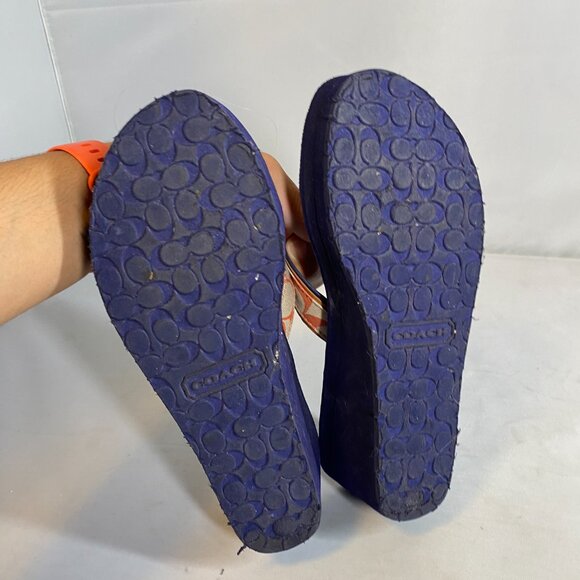 Coach Blue Juliet Flip flop wedge sandal 6.5 - Picture 3 of 4